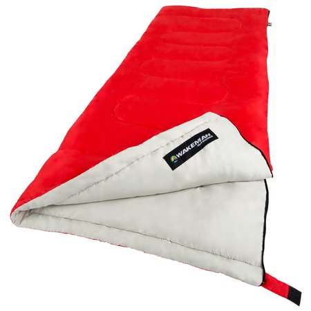 WAKEMAN 2-Season Sleeping Bag - Spirit Lake Sleeping Bag with Carrying Bag by Outdoors Red 75-CMP1023